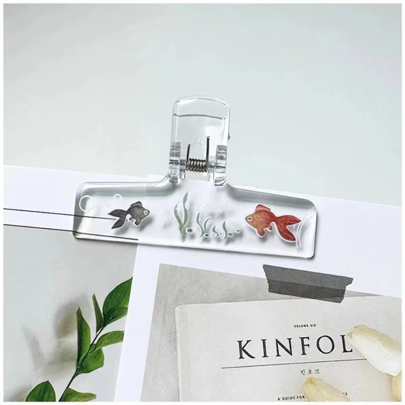 Marine Aquarium Decorations - 1PC Transparent Acrylic Goldfish Binder Clip，Anti-Slip
