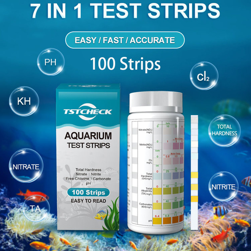 Marine Aquarium Test Kit - 7-IN-1 100strip Aquarium Test Strips Fish