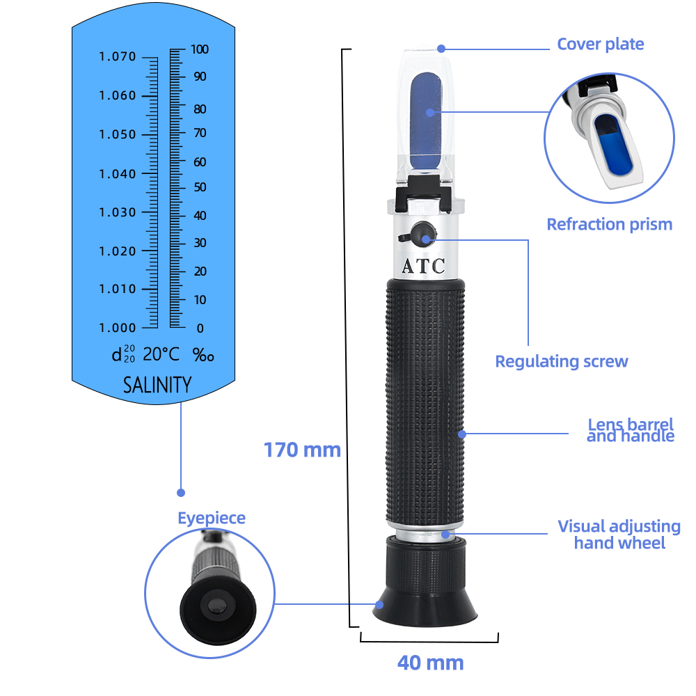 Handheld Salinity Refractomete - Marine Aquarium Refractometer บทวิจารณ์และราคา