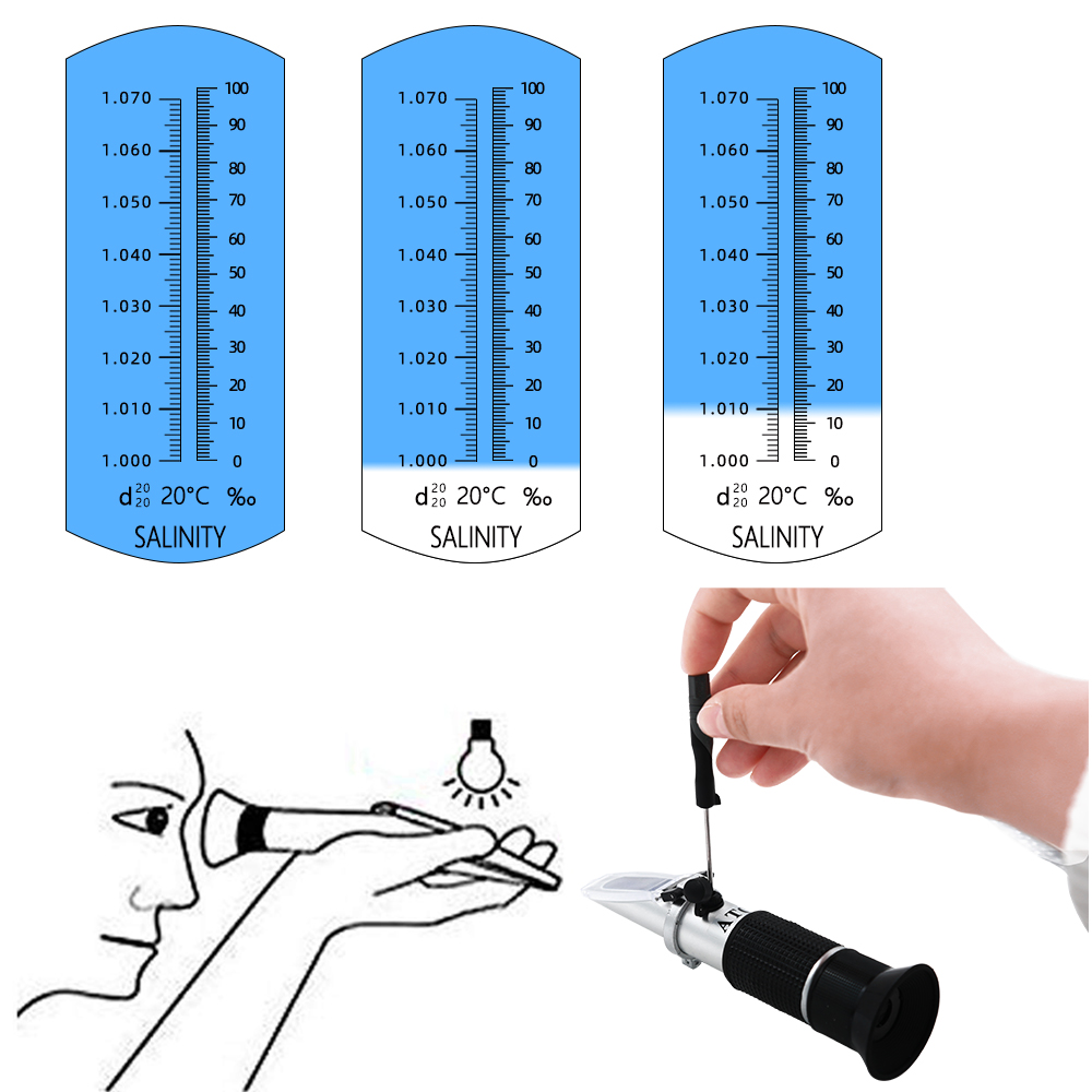 Handheld Salinity Refractomete - Marine Aquarium Refractometer บทวิจารณ์และราคา