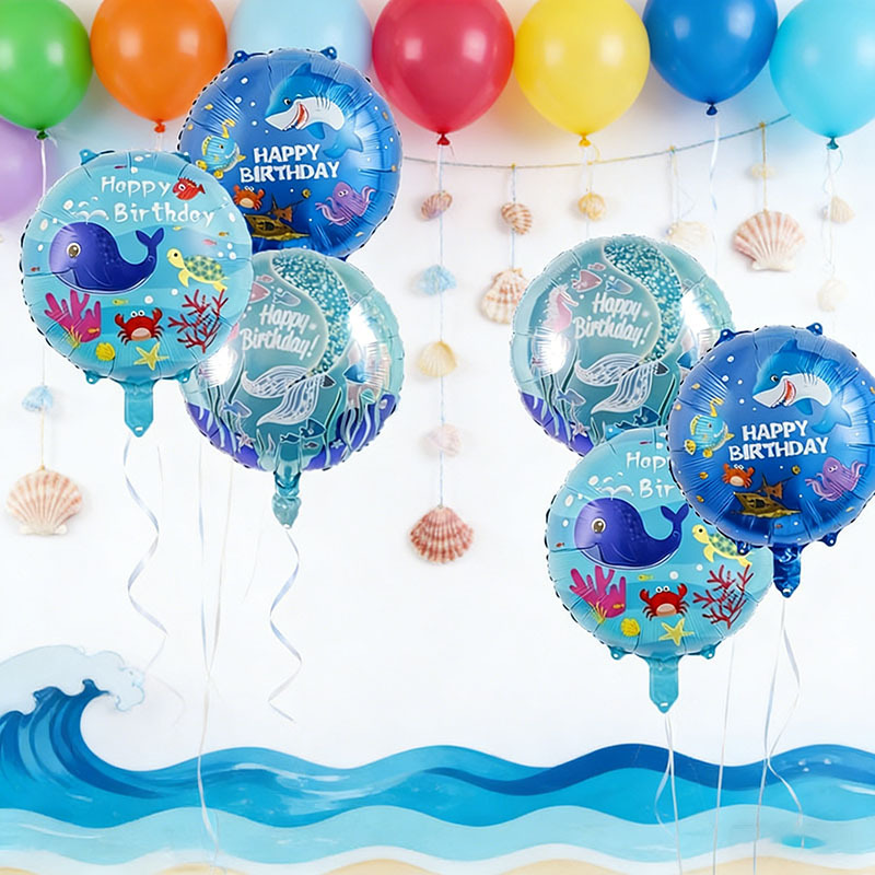 6pcs Ocean Theme Party Balloon - Marine Aquarium Decorations บทวิจารณ์และราคา