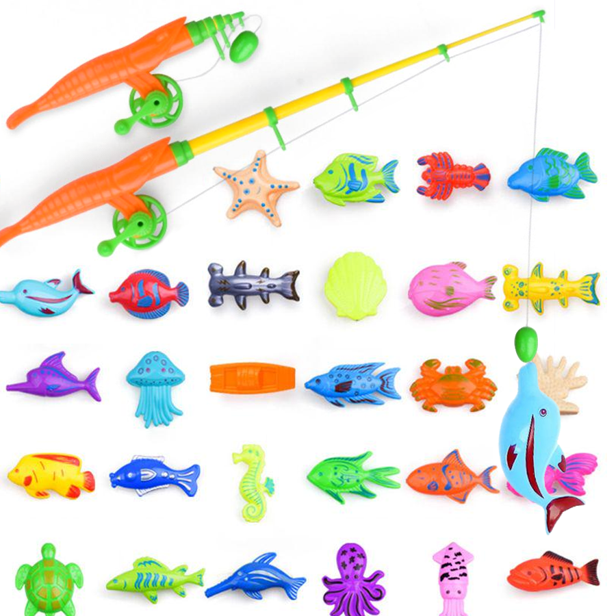 14pcs Plastic Fishing Rod & Fl - Marine Aquarium Game บทวิจารณ์และราคา