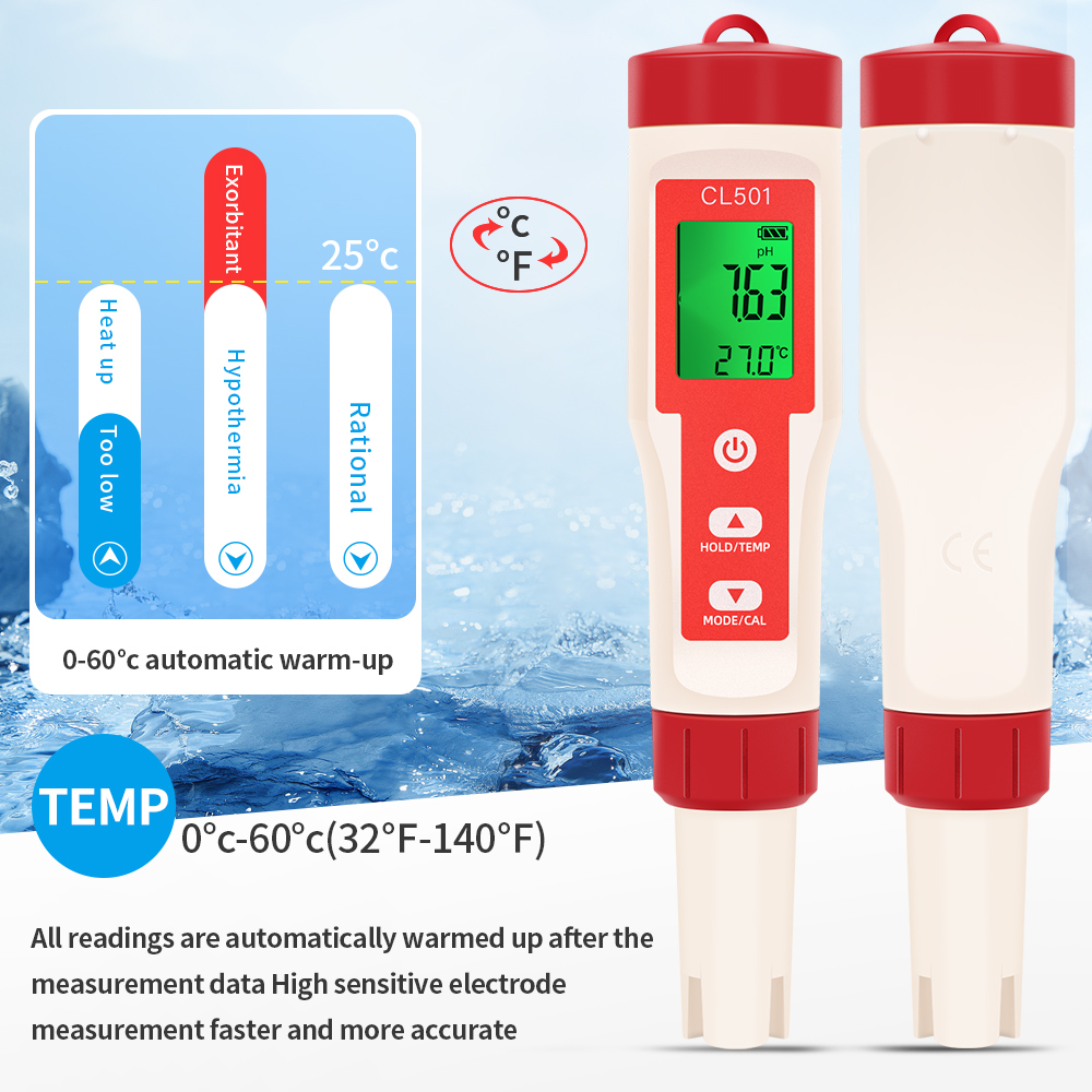 PH/CL2/H2/ORP/Temperature Mete - Marine Aquarium Water Testing บทวิจารณ์และราคา