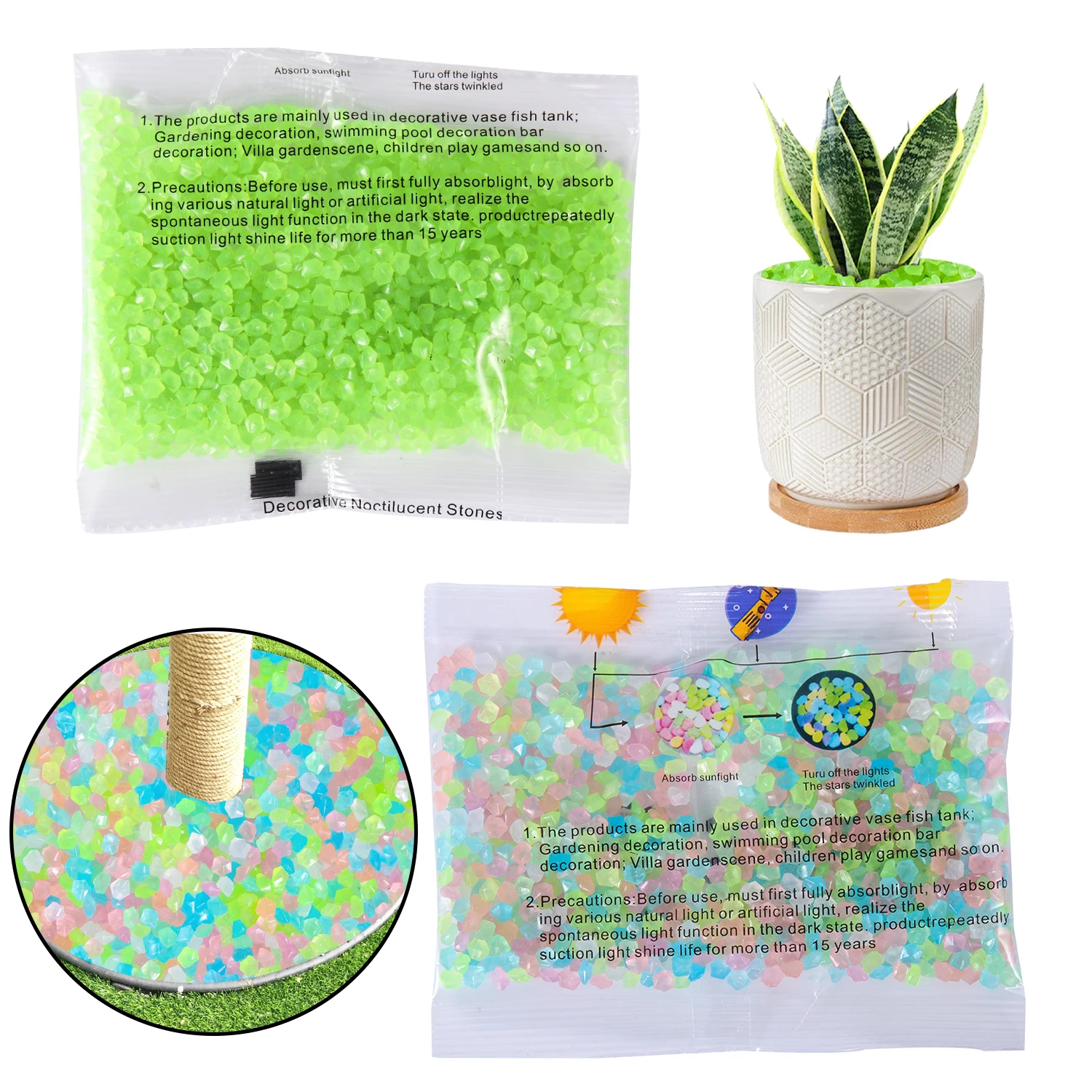 50g/Bag Decor Luminous Sand 3- - Aquarium Marine Sand บทวิจารณ์และราคา
