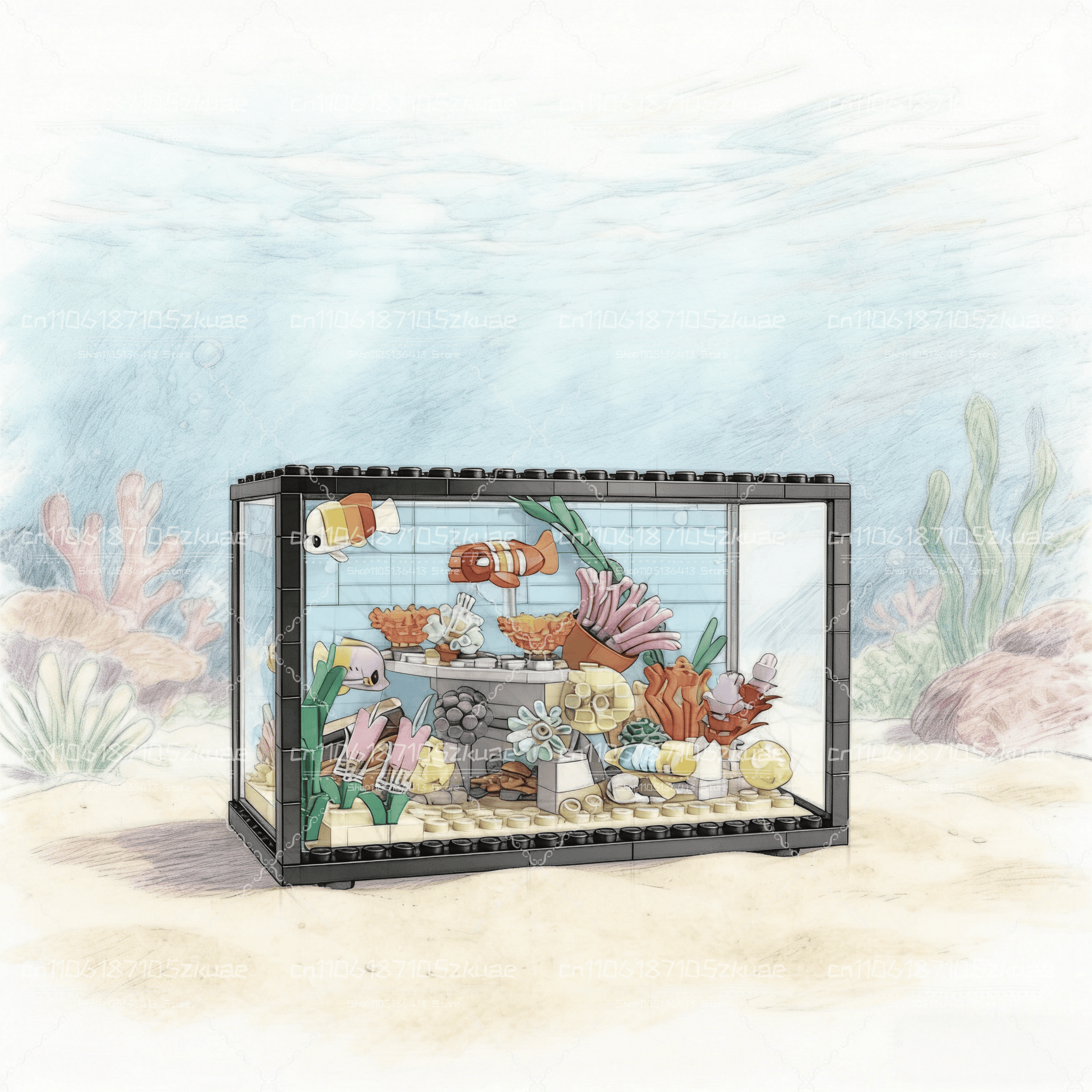 Idea Fish Tank Building Block  - Aquarium Marine Fishes บทวิจารณ์และราคา