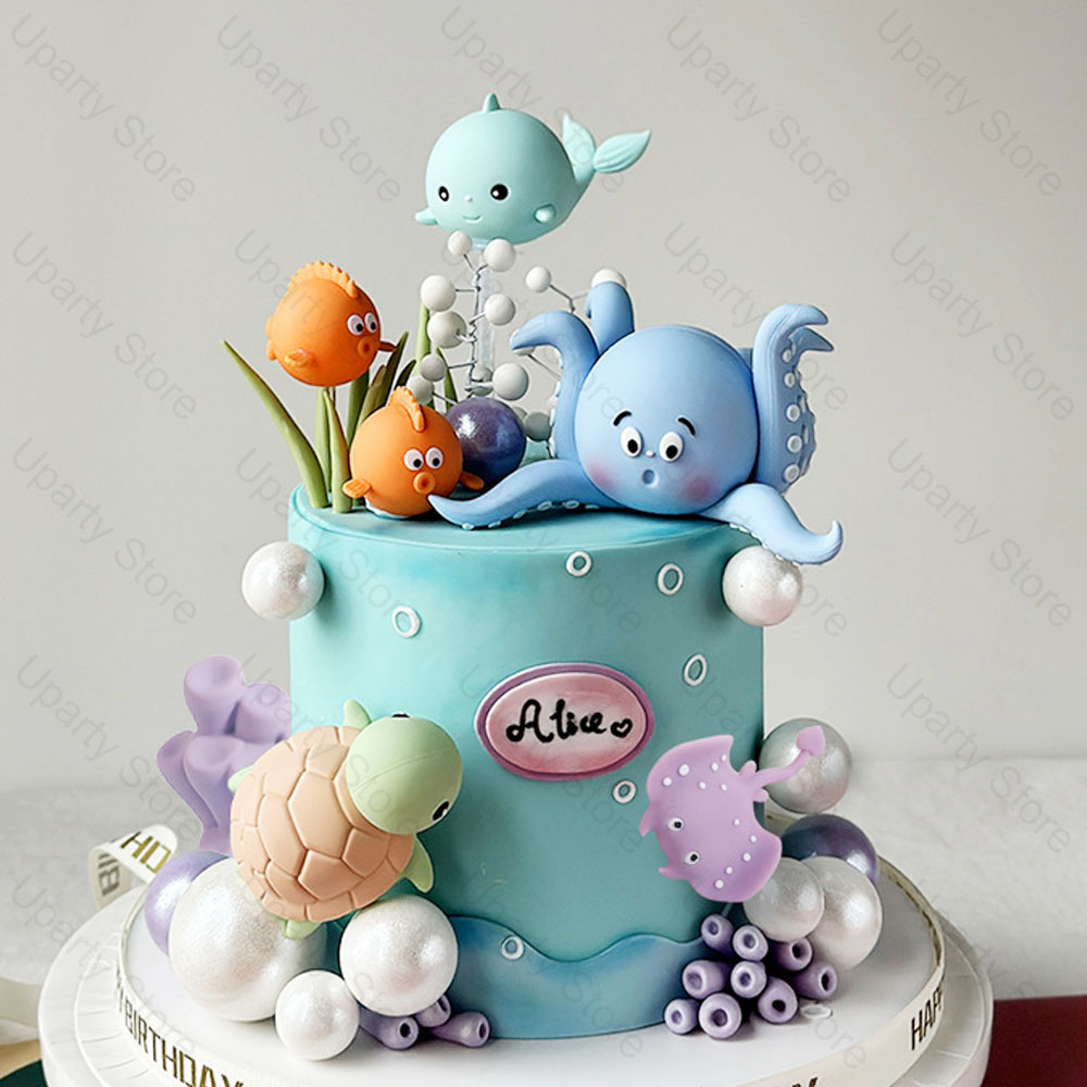 22Pcs Sea Animals Cake Toppers - Marine Aquarium Decorations บทวิจารณ์และราคา