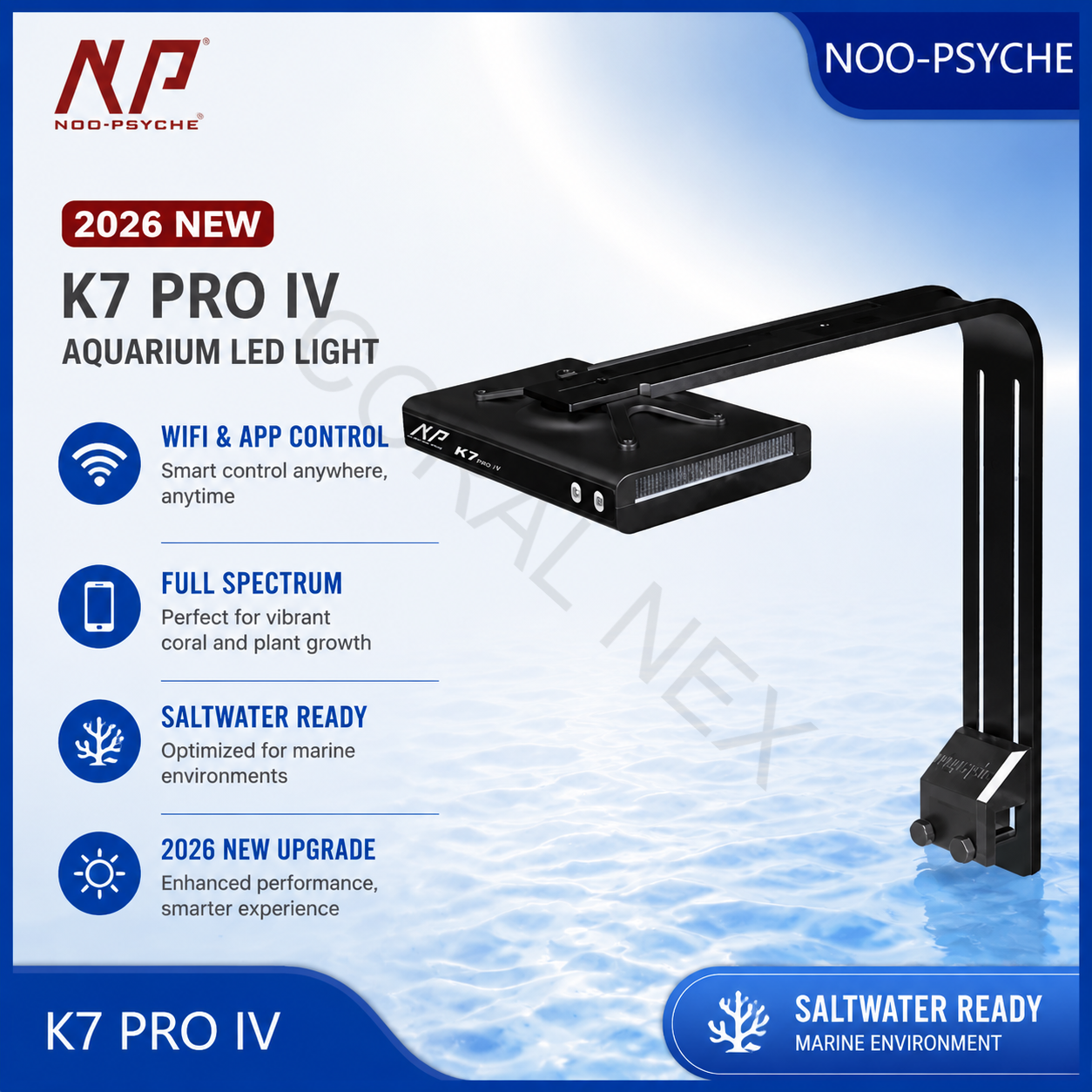 2026 New V4 NooPsyche K7 PRO I - Marine Aquarium Led Lights บทวิจารณ์และราคา