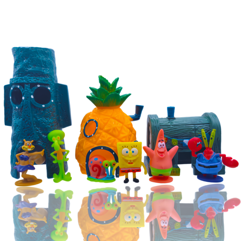 6pcs SpongeBob Fish Tank Decor - Marine Aquarium Decorations บทวิจารณ์และราคา