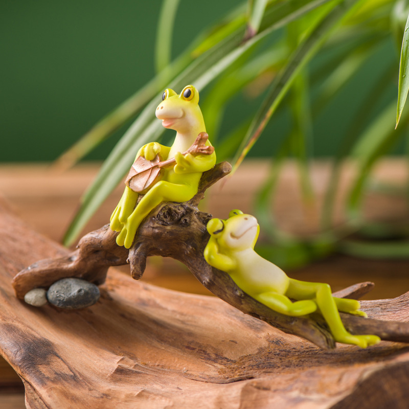 Resin Funny Frog Figurines For - Marine Aquarium Decorations บทวิจารณ์และราคา