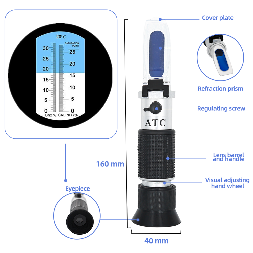Brix Refractometer 2 in 1 Brix - Marine Aquarium Refractometer บทวิจารณ์และราคา