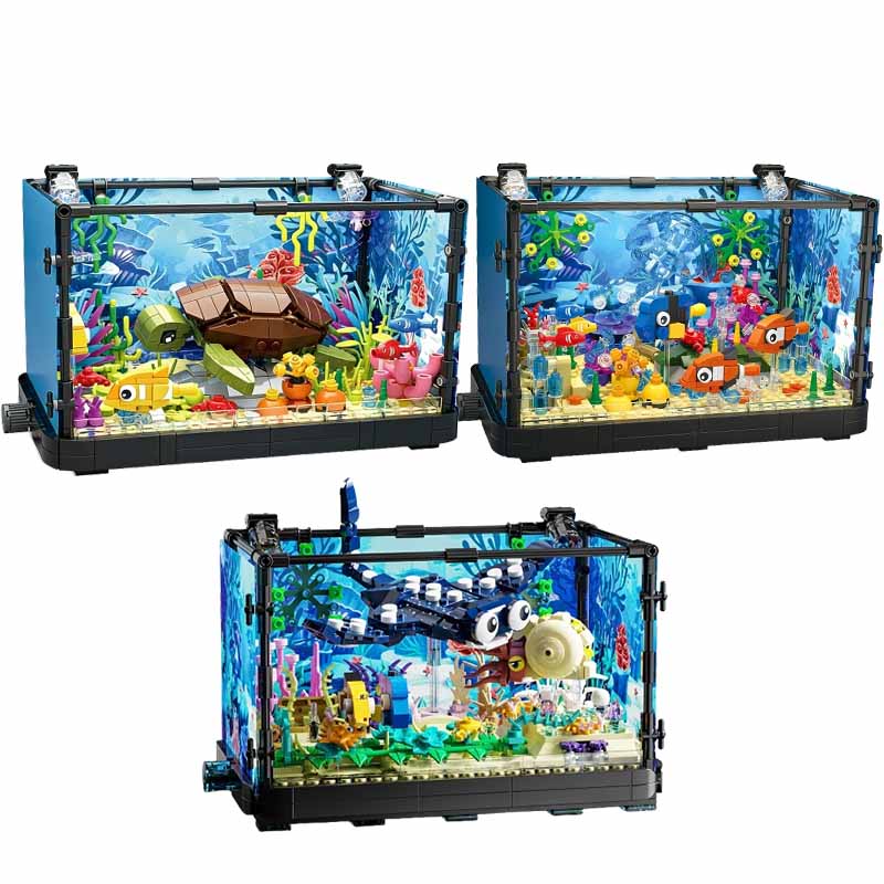Fish Tank Building Block Set w - Marine Aquarium Decorations บทวิจารณ์และราคา