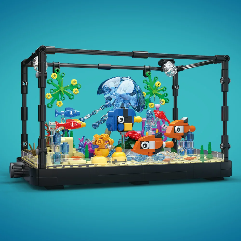 Fish Tank Building Block Set w - Marine Aquarium Decorations บทวิจารณ์และราคา