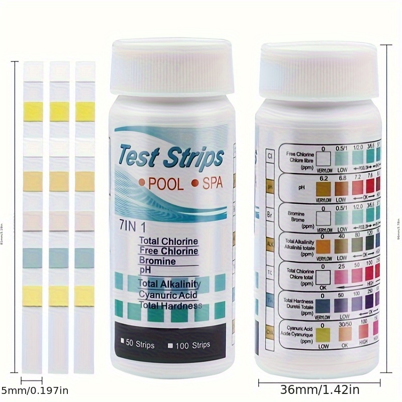 7-in-1 50/100pcs Swimming Pool - Marine Aquarium Water Testing บทวิจารณ์และราคา