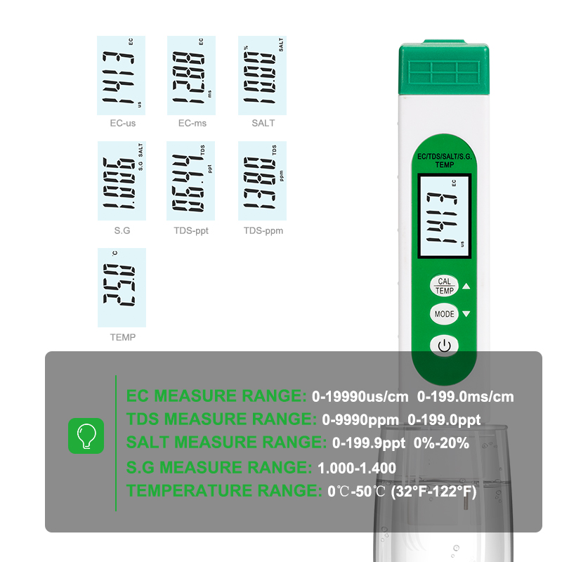 5 in 1 TDS EC SALT S.G TEMP Wa - Marine Aquarium Water Testing บทวิจารณ์และราคา