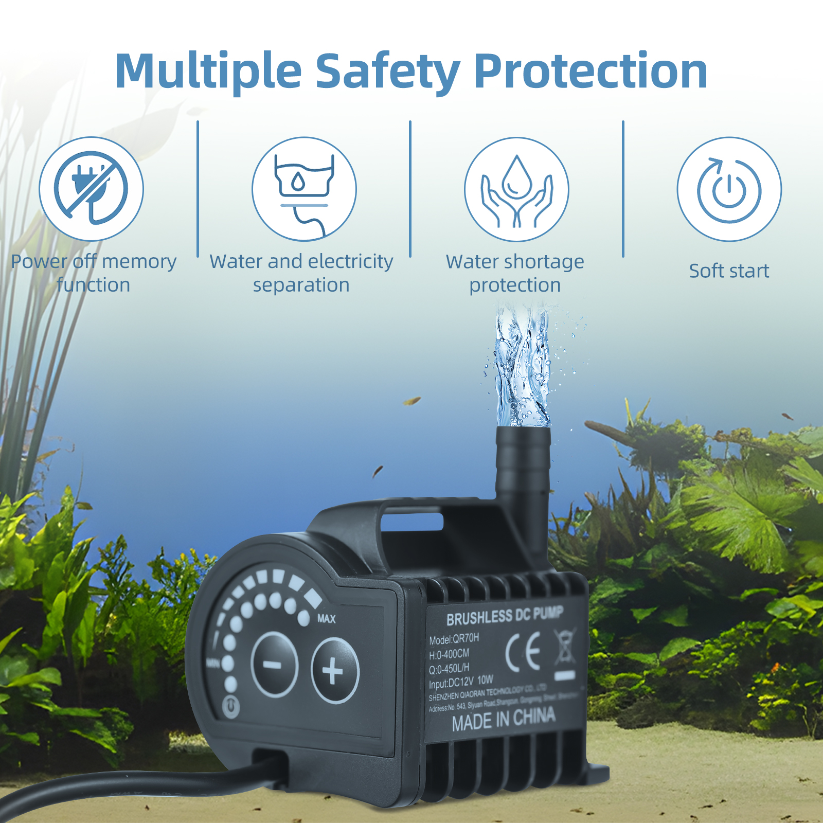 Submersible 12V Water Pump 8 L - Marine Aquarium Water บทวิจารณ์และราคา