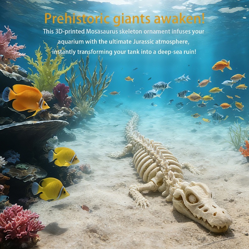 1Pcs Realistic Mosasaur Skelet - Marine Aquarium Used บทวิจารณ์และราคา