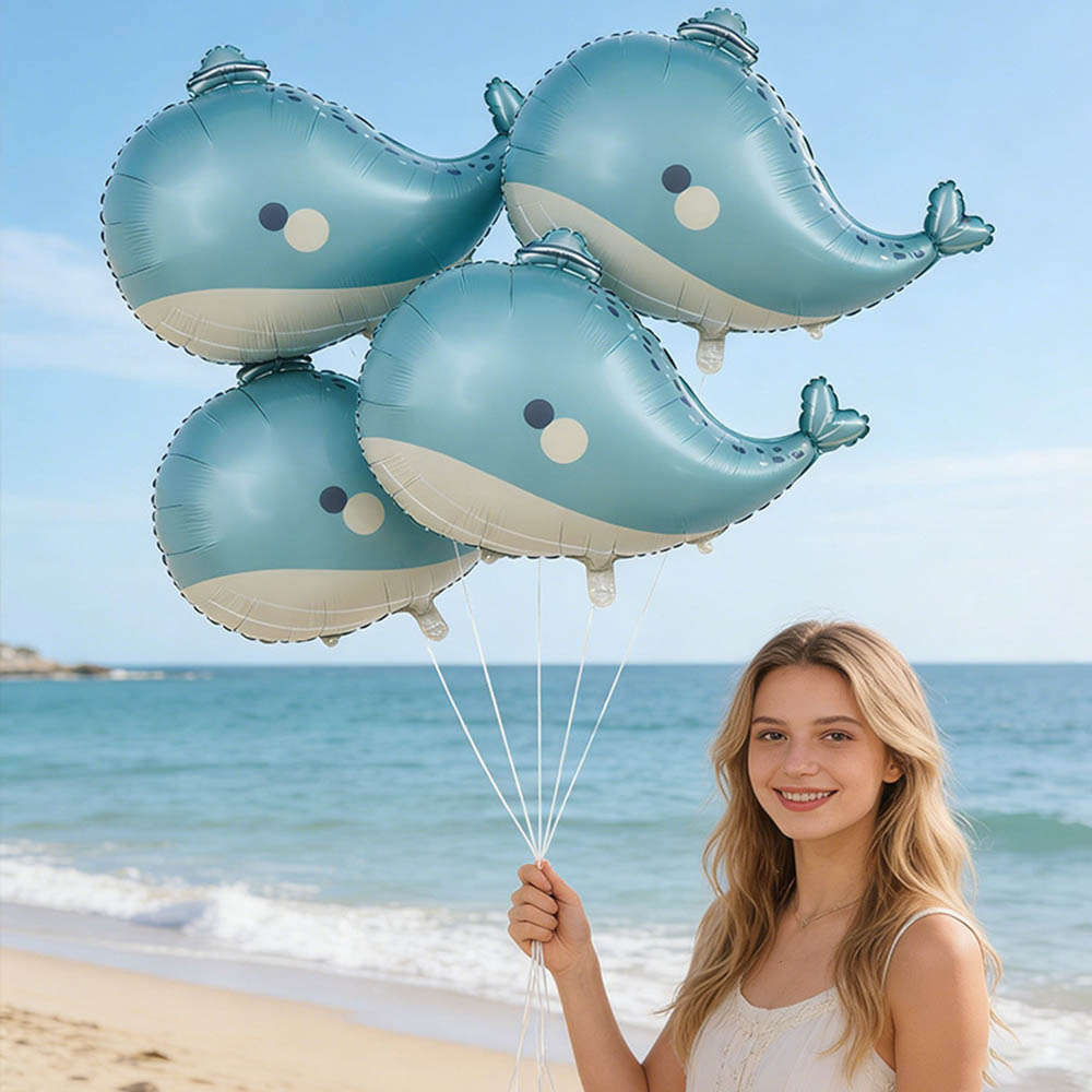 5pcs Cartoon Whale Foil Balloo - Marine Aquarium Decorations บทวิจารณ์และราคา
