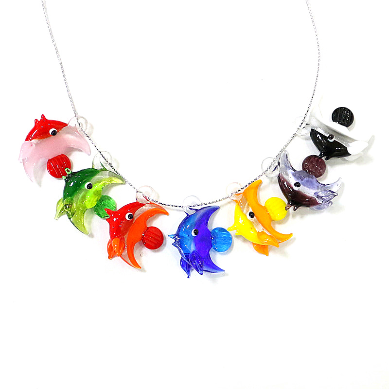 2pcs Mini Fish Glass Pendant C - Aquarium Marine Fishes บทวิจารณ์และราคา