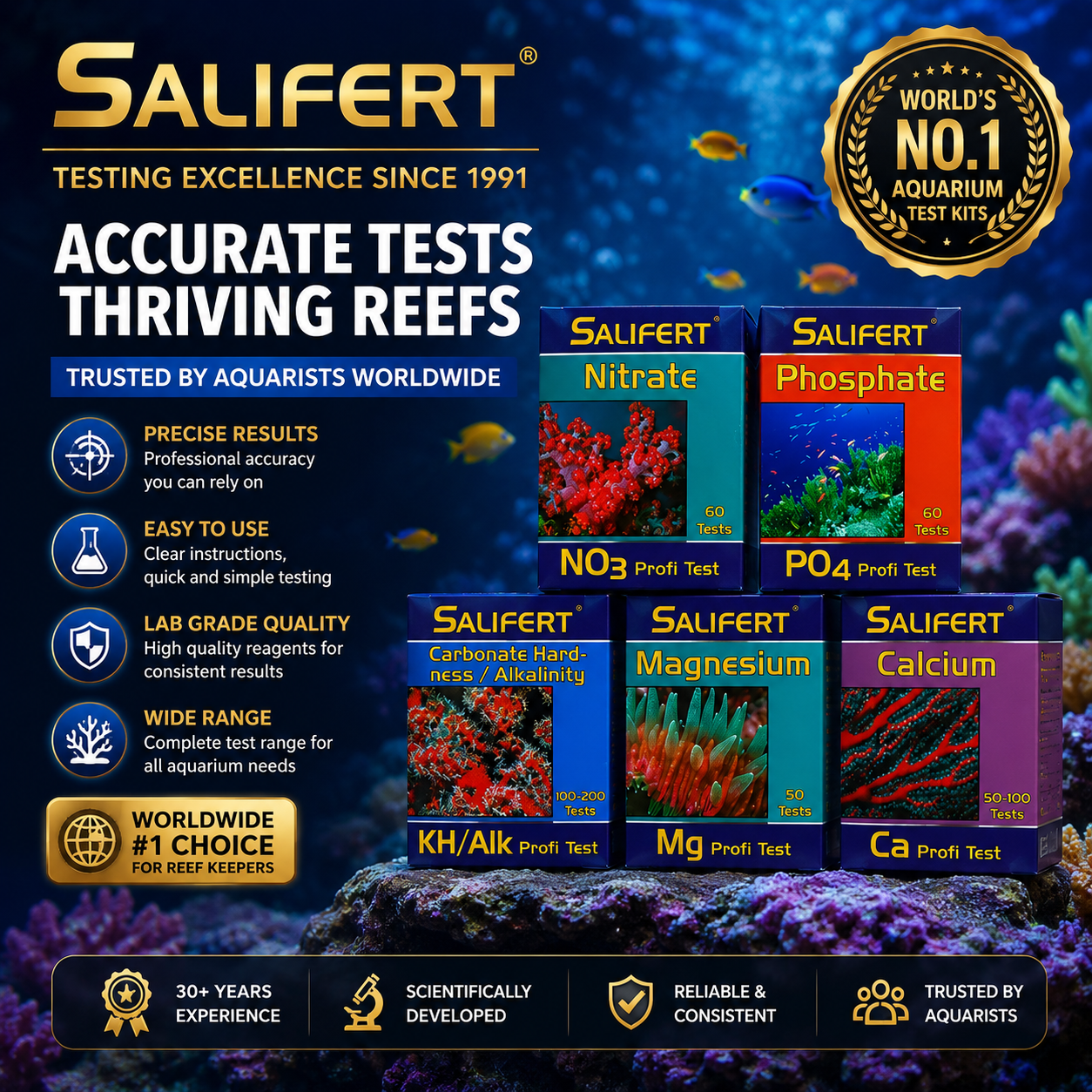 Salifert Dutch Brand Aquarium  - Marine Aquarium Test Kit บทวิจารณ์และราคา