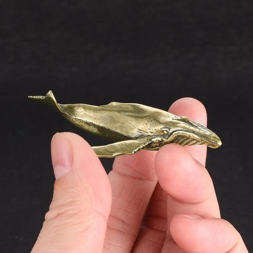 New Solid Brass Whale Figurine - Marine Aquarium Decorations บทวิจารณ์และราคา