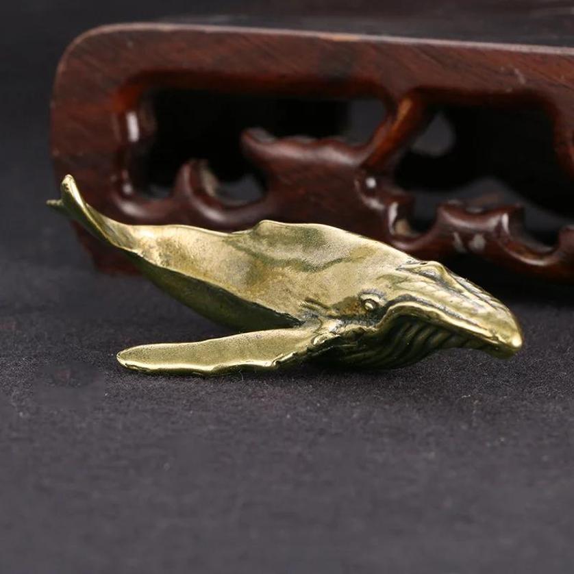 New Solid Brass Whale Figurine - Marine Aquarium Decorations บทวิจารณ์และราคา