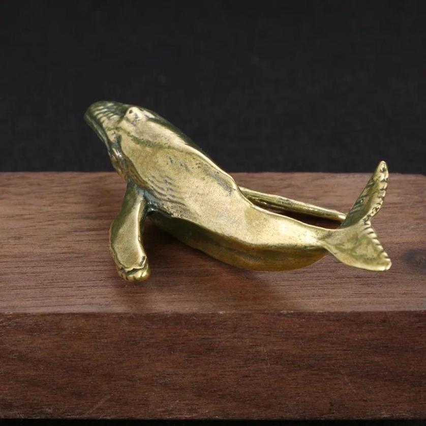 New Solid Brass Whale Figurine - Marine Aquarium Decorations บทวิจารณ์และราคา