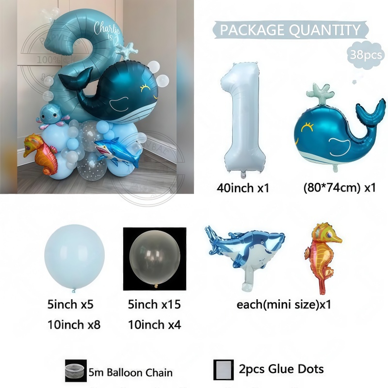 38Pcs Ocean Animal Themed Birt - Marine Aquarium Decorations บทวิจารณ์และราคา