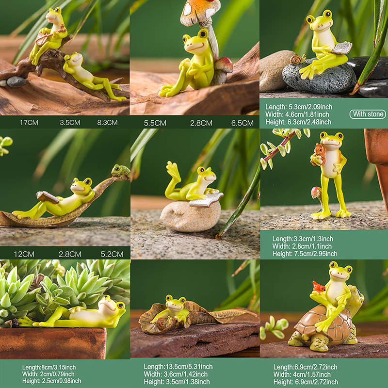 Resin Funny Frog Figurines For - Marine Aquarium Decorations บทวิจารณ์และราคา