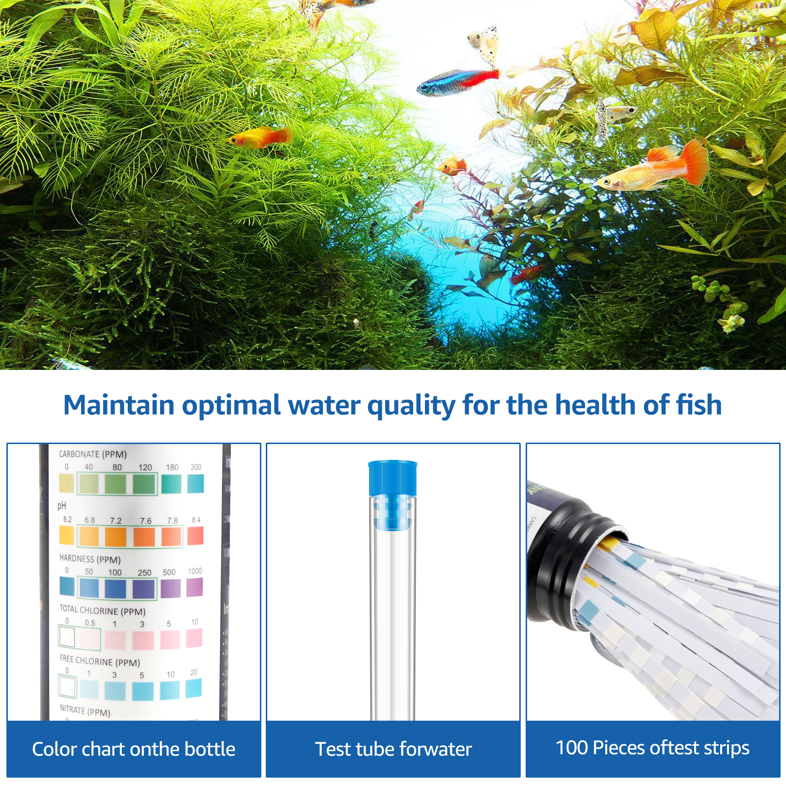 100Pcs 7 in 1 Aquarium Test St - Marine Aquarium Test Kit บทวิจารณ์และราคา