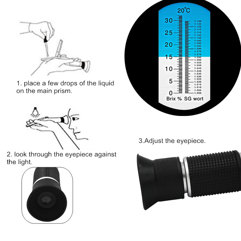 Handheld Beer Brix Refractomet - Marine Aquarium Refractometer บทวิจารณ์และราคา