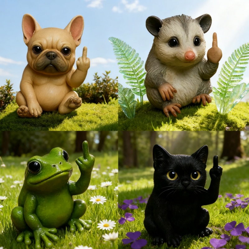 Middle Finger Animal Statue Fr - Marine Aquarium Decorations บทวิจารณ์และราคา